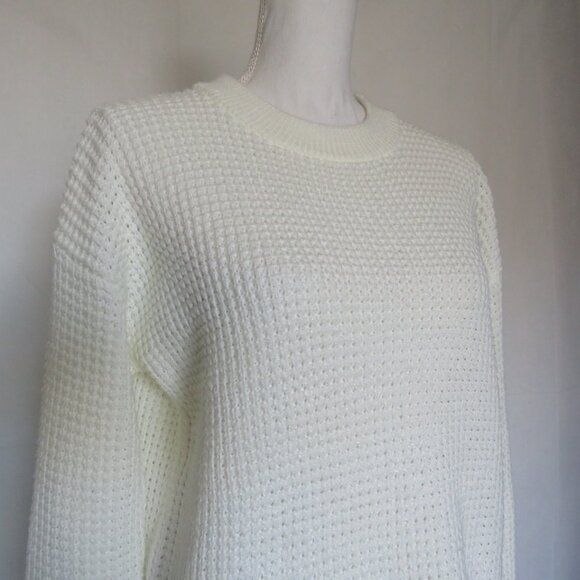 Time and Tru White OFF Cream Pullover Women’s Sweater M (8-10) - Picture 2 of 9